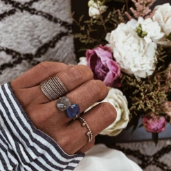 Bague MALOU - Bleu Cobalt -CHICHI CASTELNANGO Boutique BAGUE OR MALOU COBALT 2