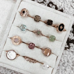 Bague MALOU - Bleu Pastel -CHICHI CASTELNANGO Boutique BAGUE OR MALOU PASTEL 2