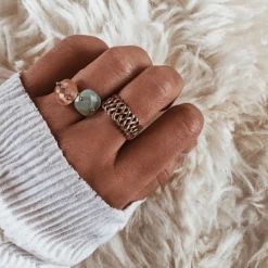 Bague MALOU - Bleu Pastel -CHICHI CASTELNANGO Boutique BAGUE OR MALOU PASTEL 3