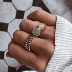 Bague MALOU - Bleu Pastel -CHICHI CASTELNANGO Boutique BAGUE OR MALOU PASTEL 5