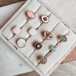 Bague MALOU - Bleu Pastel -CHICHI CASTELNANGO Boutique BAGUE OR MALOU PASTEL 8