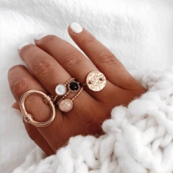 Bague NALA - Ivoire -CHICHI CASTELNANGO Boutique BAGUE PLAQUE OR NALA IVOIRE NACRE BIJOU 4