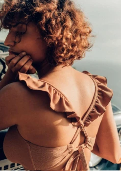 Maillot Triangle ANNE | Terracotta -CHICHI CASTELNANGO Boutique MAILLOT ANNE TERRACOTTA VOLANTS 8