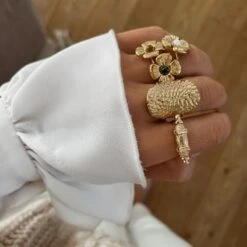 Bague VANUATU 8 Bague VANUATU -CHICHI CASTELNANGO Boutique bague bijoux tendance large doree or