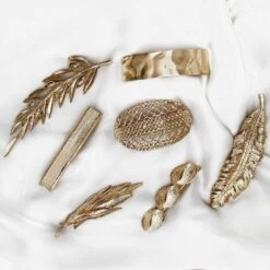 Pince à Cheveux AZELIE -CHICHI CASTELNANGO Boutique bijou barrettes pince cheveux plumes doree