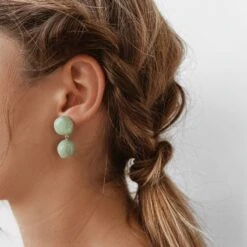 Boucles D'oreilles SCARLETTE - Vétiver -CHICHI CASTELNANGO Boutique bo bouclesdoreilles vertes vert originales