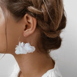 Boucles D'oreilles AIME | Opale -CHICHI CASTELNANGO Boutique boucles oreilles mariages femme accessoire coiffure blanc blanche anneaux