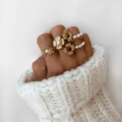 Bague CAPUCINE 11 Bague CAPUCINE -CHICHI CASTELNANGO Boutique or bague plaque tendance perles